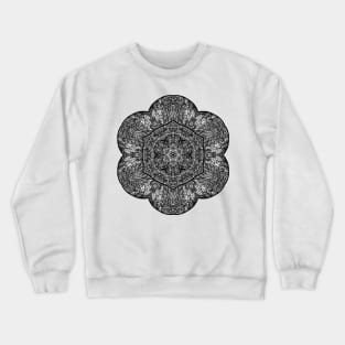 Forest Mandala - Black Lace Crewneck Sweatshirt